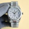 sy_no_DB71DFE95B4DBA808380A53695261717_2 Rolex Day-Date 40 Stainless Steel Fluted Bezel Roman Diamond Marker Watch