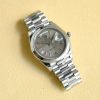 sy_no_DB71DFE95B4DBA808380A53695261717_4 Rolex Day-Date 40 Stainless Steel Fluted Bezel Roman Diamond Marker Watch