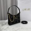 Diorling Black Cannage Tweed Mini Hobo Bag
