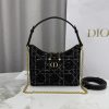 Diorling Black Cannage Tweed Mini Hobo Bag