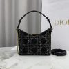 Diorling Black Cannage Tweed Mini Hobo Bag
