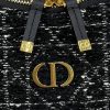 Diorling Black Cannage Tweed Mini Hobo Bag