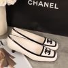 CHANEL Black & White Color-Blocked Square-Toe Slingback Heel